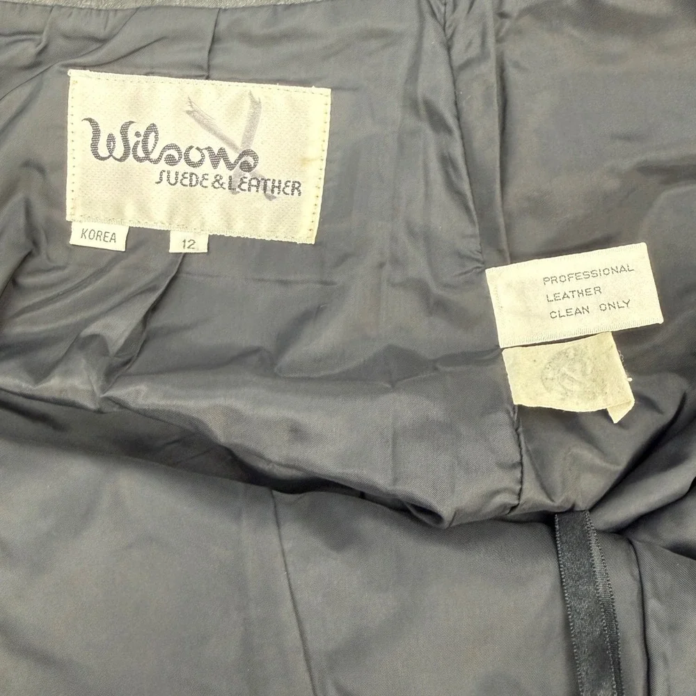 VTG Wilsons Leather Vintage Black Pencil‎ Skirt Contrast Stitch Zippers Womens
